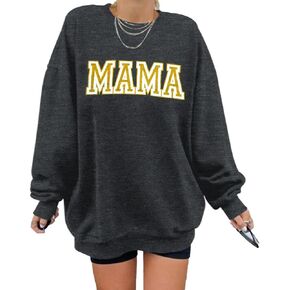 UNIQUEONE Mama سويت شيرت نسائي ماما: سويت شيرت ماما مزين بالترتر قمصان مطبوعة عليها حروف ماما - هدايا الأم بلوفر علوي in Kuwait