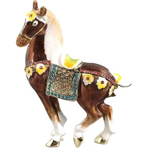 زخرفة منضدية الحصان مع أحجار الراين على الطراز العتيق ديكور تمثال الحصان صندوق مجوهرات رائع لعيد الميلاد عيد الميلاد لون الجمل in Kuwait