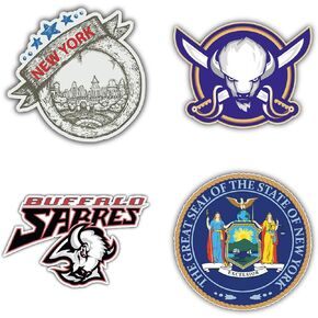 Buffalo City Sabrezzs Hockey Die-Cut Sticker Decal - Set of 4 Pieces - 5'' Longer Side