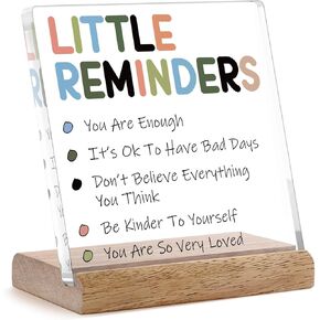 FreeJac College Gifts for Girls Encouragement Gifts for Women Little Reminders Desk Sign You are Enough Mental Health Gifts Best Dorm Gifts Uplifting Cheer Up Motivational Positive Affirmation Plaque