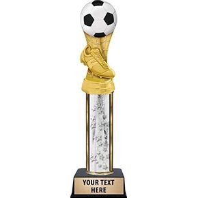 Crown Awards Soccer Trophy for Kids with Custom Engraving, Personalized Silver MVP Soccer Trophies Prime
