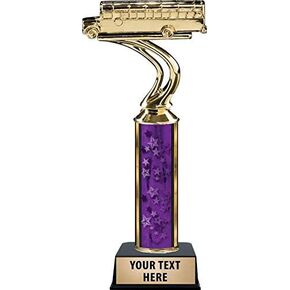 جوائز Crown Awards للحافلات المدرسية، وكأس حافلة مدرسية أرجوانية مخصصة مع نقش رئيسي