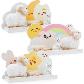 Cute Cloud Shelves for Girls Room - Set of 3 Floating Shelves for Kids Room - Wall Shelves for Bedroom or Nursery with Kawaii Decor Stickers – Kawaii Shelf for Nursery – Cute Shelves