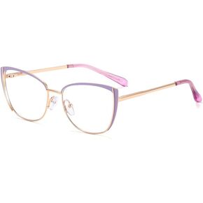 Blue Light Blocking Glasses Retro Women Metal Frame Cat Eye Glasses