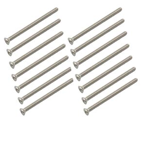 25pcs Flat Head Machine Screws, (# 8-32 x 2-1/2") Phillips Flat Bolts, Coarse Thread UNC (Full Thread), 304 Stainless Steel (Silvery)
