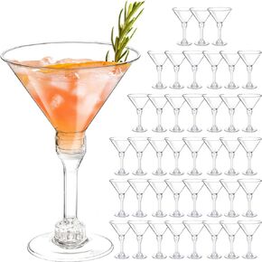 40 Pack Plastic Martini Glasses 5 Oz Disposable Cocktail Glasses, Tall Mini Martini Cups, Plastic Margarita Glasses Perfect for Thanksgiving Party Wine, Desserts, Appetizers and All Events in Saudi Arabia