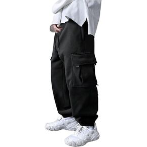 Verdusa Men's Drawstring Cargo Joggers Elastic Waist Casual Sweatpants with Pockets