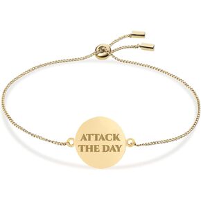 Stone Armory Bracelet for Georgia Bulldogs – Adjustable Corded Jewelry Featuring Engraved Attack the Day charm – Fits Up to a 9-Inch Wrist - Ideal Gift for Alumni, Students, Fans & Graduates
