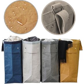 Kitchen Recycling Bin, Large Washable Paper Bags - Sturdy, Foldable, Space-Saving - Multipurpose Trash Can for Kitchen, Garden, and Indoor Use, 4 Colors, 4 Packs/Set