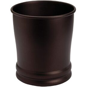 iDesign Round Metal Waste Basket, The Olivia Collection – 9" x 9" x 10", Bronze