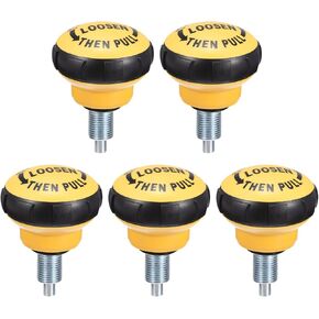 uxcell Pull Pin Spring Knobs Replacement Parts, M16 Exercise Bike Adjustment Pull Pin Knob for Home Fitness Height Adjustment, Black Yellow 5Pcs