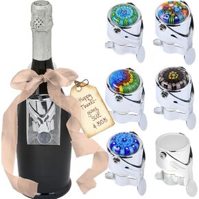 Wine Stopper for Champagne & Wine – Patented Airtight Seal, Sparkling Wine Stopper preserves CO2 & Taste – Champagne Stopper & hanging gift box, Pro Grade Wine Stopper by Evan James Champagne Stoppers