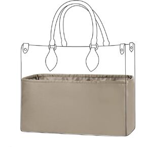DGAZ Silk Handbag Organizer Insert Fits LV ONTHEGO bags，Silky Smooth Bag Organizer，Luxury Handbag & Tote Shaper（Rouge moyen，GM）