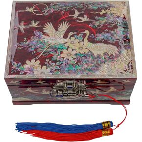 February Mountain Mother of Pearl Music Box for Women Traditional Korean Jewelry Box Unique Christmas Birthday Gifts for Women