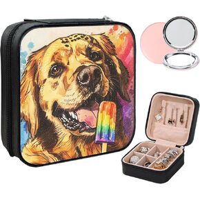 Women's Travel Jewelry Case Organizer Jewelry Box, Leopard Pattern Jewelry Storage Case,Perfectly Small Yet Spacious Jewelry Travel Case with Removable Grids– The Best Gift for Female