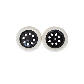 Shopping Cart Wheel Replacement 6.3 Inch Dia Rubber Foaming Black 2Pcs