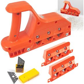 Plasterboard Edger Fast Cutter,Precise 45°+60° Gypsum Board Chamferer with 10 Blades,Dry Wall Edge Chamfer Tool,Drywall Chamfer Hand Cutting Tools for Woodworkers (Orange)