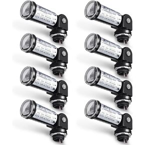 8 Pcs Dusk to Dawn Sensor Photoelectric Switch Photocell Light Sensor for Outdoor Lighting 120V Water Resistant for Wall Porch Yard Outdoor Light, Black
