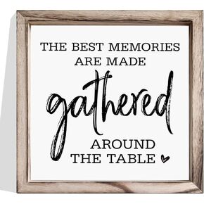 ديكور غرفة الطعام، ذكريات الرهان مصنوعة مجمعة حول علامة الطاولة، علامة إطار حائط خشبي مزخرف، ديكور كبير لغرفة الطعام، ديكور حائط عائلي، علامة حائط معلقة MDF مؤطرة in Kuwait