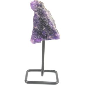 Jet Raw Cluster Stone Metal Stand Healing Crystals Stone for Home Office Decoration Small 4.5-5 Inch Tall (Pyrite Cluster)