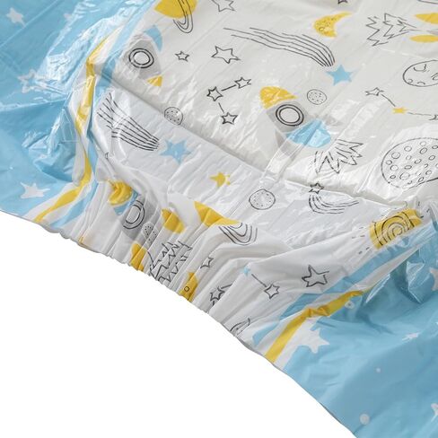 CutiePlusU Adult Diapers 10 Pieces, Disposable Incontinence Briefs with Tabs for Women and Men, Maximum Overnight Absorbency- Cosmic Adventurer (Medium 28"-38") in Saudi Arabia