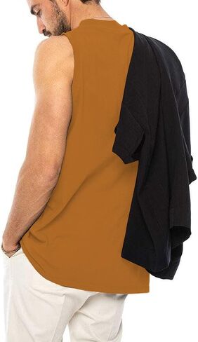 elselect Mens Muscle Tank Tops Casual Sleeveless V Neck T Shirt Loose Summer Tanks Gym Wear in Saudi Arabia