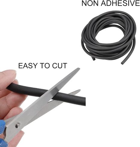 uxcell Sealing Strip, Solid Round Sponge Rubber Weather Strip 18Ft x 0.27''W for Door Gaskets, Repair Furniture, DIY Projects in Kuwait