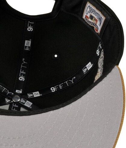 New Era LA Los Angeles Dodgers 9FIFTY Cooperstown Dodgers Stadium الذكرى الأربعين (1962-2002) قبعة برقعة جانبية، قبعة سوداء تان in Saudi Arabia