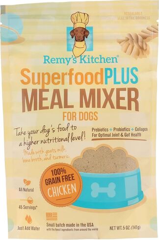 خلاطات وجبة SuperfoodPLUS للكلاب، لحوم البقر، 5 أونصة من طعام الكلاب، البروبيوتيك، البريبايوتكس، صحة المفاصل والأمعاء. مرق مرق العظام للأغذية الجافة - أكلة يصعب إرضاؤها، السلالات الكبيرة والصغيرة in Kuwait