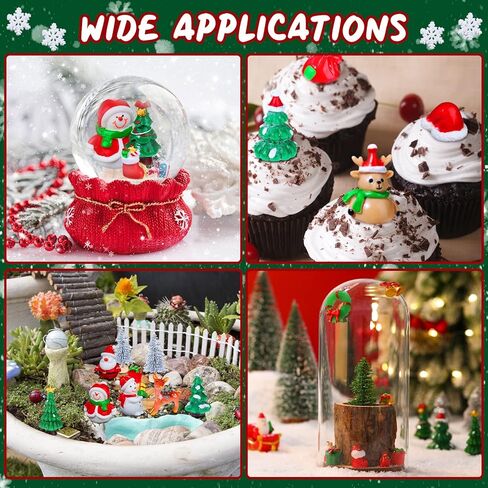 Sawysine 64 Pcs Christmas Miniatures Figurines Santa Xmas Garden Miniature Ornaments Kit Snowman Christmas Fairy Resin Ornaments Pine Tree for Christmas Garden Accessories(Gingerbread Man) in Kuwait