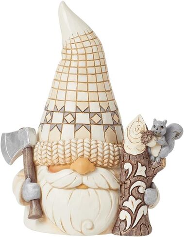 Enesco Jim Shore Heartwood Creek White Woodland Lumberjack Gnome Figurine- Stone Resin Hand Painted Crafted Collectible Gnomes Figurines Home Decor Statue, 5.43 Inch in Saudi Arabia