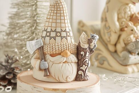 Enesco Jim Shore Heartwood Creek White Woodland Lumberjack Gnome Figurine- Stone Resin Hand Painted Crafted Collectible Gnomes Figurines Home Decor Statue, 5.43 Inch in Saudi Arabia
