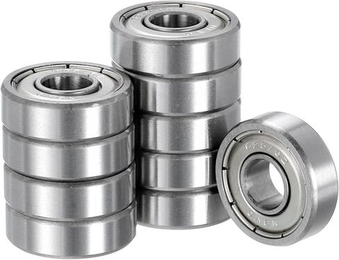 10pcs Deep Groove Ball Bearings - [6mm x 16mm x 5mm] Chrome Steel Balls for Motors Machine Tool Gearboxes Bearing Use, Double Shield ABEC1 in Saudi Arabia