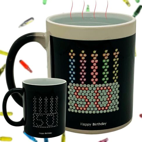 كوب قهوة من السيراميك متغير الحرارة من IllumiMug سعة 11 أونصة، هدية فريدة للرجال والنساء والأصدقاء والرئيس والمعلم والمنزل أو المكتب والحنين إلى الماضي in Kuwait