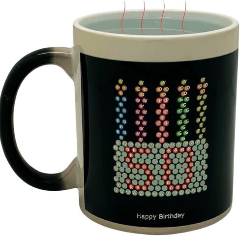 كوب قهوة من السيراميك متغير الحرارة من IllumiMug سعة 11 أونصة، هدية فريدة للرجال والنساء والأصدقاء والرئيس والمعلم والمنزل أو المكتب والحنين إلى الماضي in Kuwait