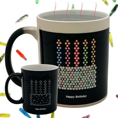 كوب قهوة من السيراميك متغير الحرارة من IllumiMug سعة 11 أونصة، هدية فريدة للرجال والنساء والأصدقاء والرئيس والمعلم والمنزل أو المكتب والحنين إلى الماضي in Kuwait