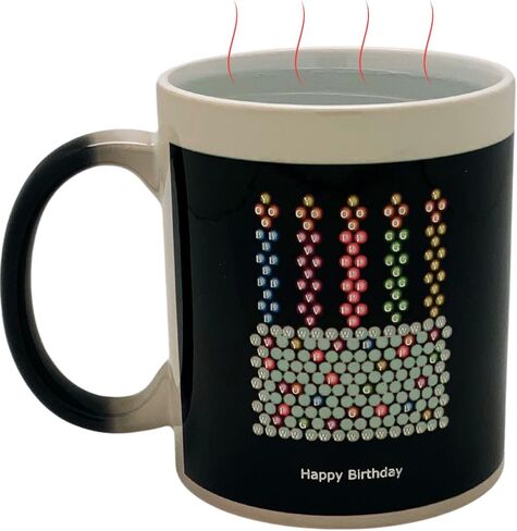 كوب قهوة من السيراميك متغير الحرارة من IllumiMug سعة 11 أونصة، هدية فريدة للرجال والنساء والأصدقاء والرئيس والمعلم والمنزل أو المكتب والحنين إلى الماضي in Kuwait