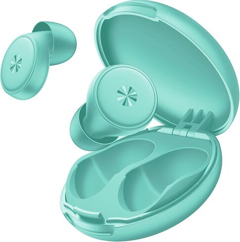 Ear Plugs, Reusable Noise Cancelling Ear Plugs for Sleeping, Focus, and Noise Sensitivity Silicone Hearing Protection Earplugs 45dB Noise Reduction Ear Plugs with 8 Eartips & Carrying Case Cyan in Saudi Arabia