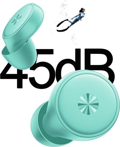 Ear Plugs, Reusable Noise Cancelling Ear Plugs for Sleeping, Focus, and Noise Sensitivity Silicone Hearing Protection Earplugs 45dB Noise Reduction Ear Plugs with 8 Eartips & Carrying Case Cyan in Saudi Arabia