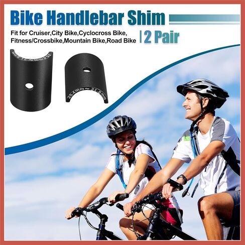 ACROPIX 2 Pair Bike Handlebar Shim 25.4 to 31.8mm Shim Bicycle Handlebar Stem Shim Adapter Size Reducer Sleeve Spacers Clamp Fixed Gear for MTB Road Cycling Aluminum Alloy Black Car Parts in Saudi Arabia