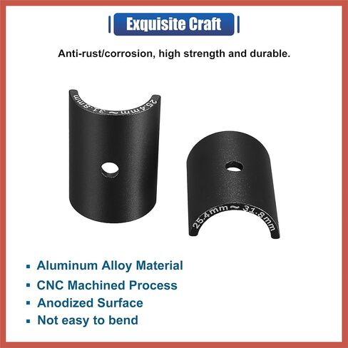 ACROPIX 2 Pair Bike Handlebar Shim 25.4 to 31.8mm Shim Bicycle Handlebar Stem Shim Adapter Size Reducer Sleeve Spacers Clamp Fixed Gear for MTB Road Cycling Aluminum Alloy Black Car Parts in Saudi Arabia