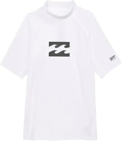 Billabong Little Boys طوال اليوم برقبة عالية وأكمام قصيرة Rashguard، أبيض، كبير (6) in Saudi Arabia