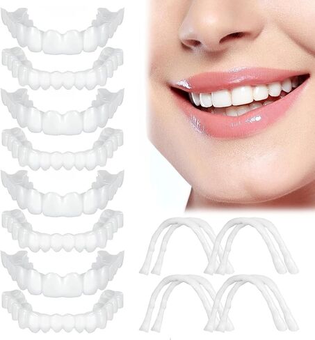 Comfortable False Teeth Temporary Teeth Set, 8set of Natural and Comfortable False Teeth for Both Women and Men, Life-Like Teeth for Male and Female, Rediscover Your Confident Grin with Eleg in Saudi Arabia