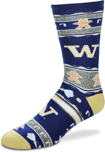 للأقدام العارية NCAA Ugly Christmas Holiday Crew Socks - كبير (10-13) in Saudi Arabia