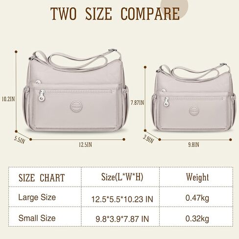 حقائب كروس من النايلون من HUANLANG للنساء، حقيبة سفر كبيرة وخفيفة الوزن وحقيبة كتف متعددة الجيوب للنساء in Kuwait