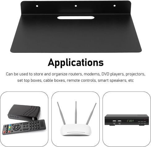 Floating Shelf, Wall Mounted Thickened Rust Proof Metal Rack for Projector, Router, Camera, Small Floating Shelves for Bedroom, Living Room, Bathroom in Saudi Arabia