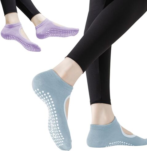 Non Slip Socks with Grips, Womens Cotton Socks for Yoga, Barre, Pilates, Dance, Ballet in Saudi Arabia