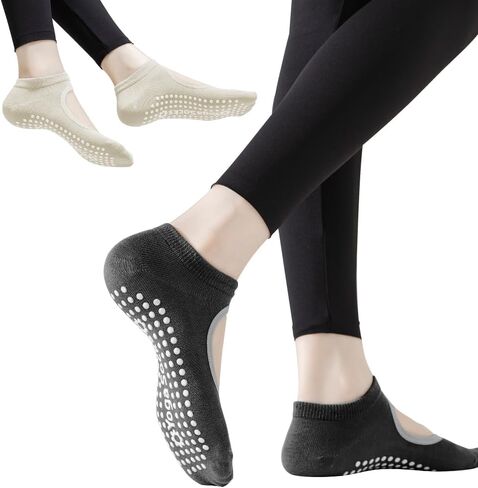 Non Slip Socks with Grips, Womens Cotton Socks for Yoga, Barre, Pilates, Dance, Ballet in Saudi Arabia