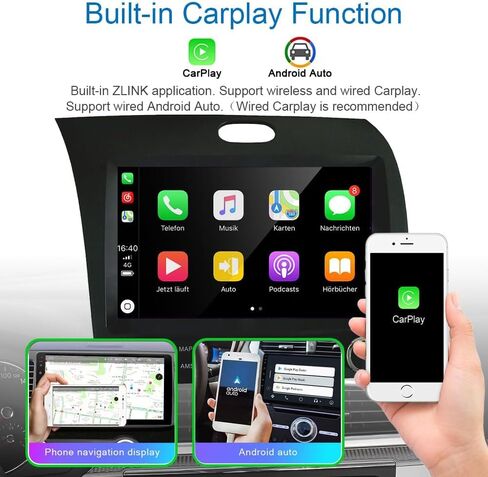 GOJOHO لراديو KIA K3 Cerato Forte 2013-2018 مع نظام تشغيل DSP لاسلكي مدمج Android Auto مع كاميرا احتياطية مجانية 9 بوصة IPS تعمل باللمس نظام ملاحة GPS لوحدة رأس ستيريو السيارة 2 جيجابايت + 32 جيجابايت in Kuwait