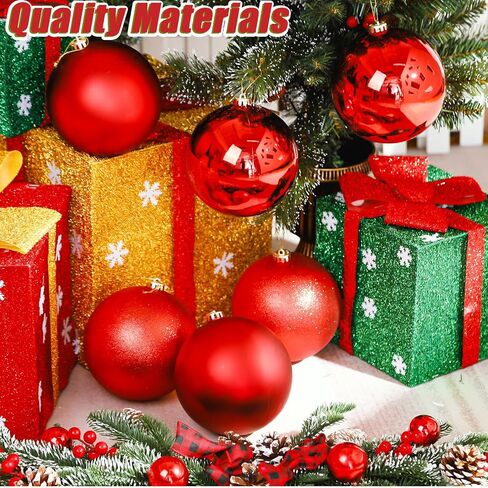Wettarn 6 Pieces Large 6" Christmas Balls Christmas Tree Decoration Ornaments Shatterproof Balls for Birthday Easter Valentine Wedding Decorations 4th of July Memorial Day (Red Mix) in Saudi Arabia